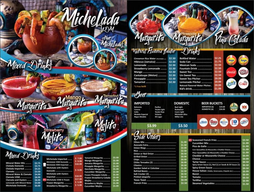 Menu page showing shrimp dishes.